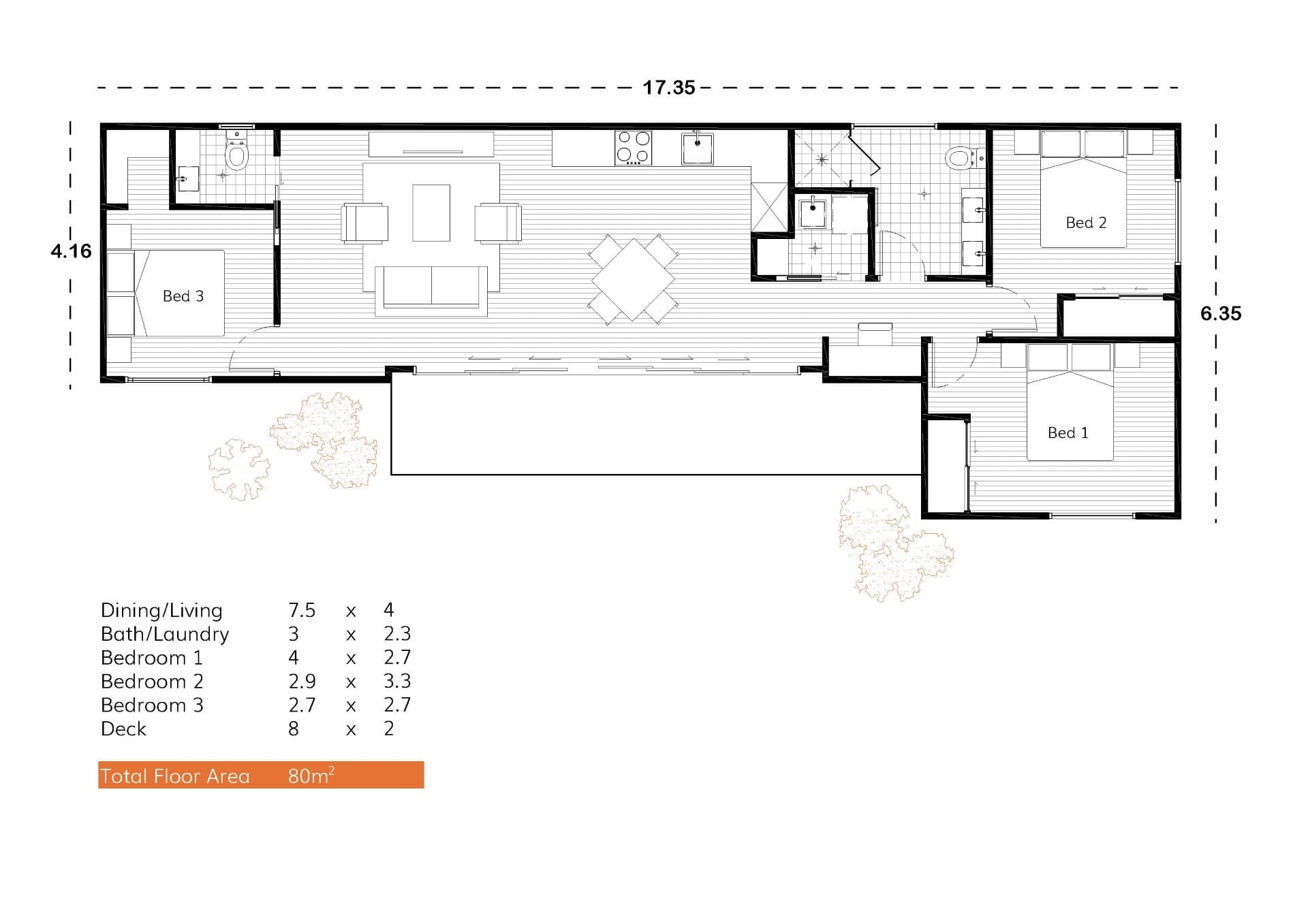 Amber 80 floor plan